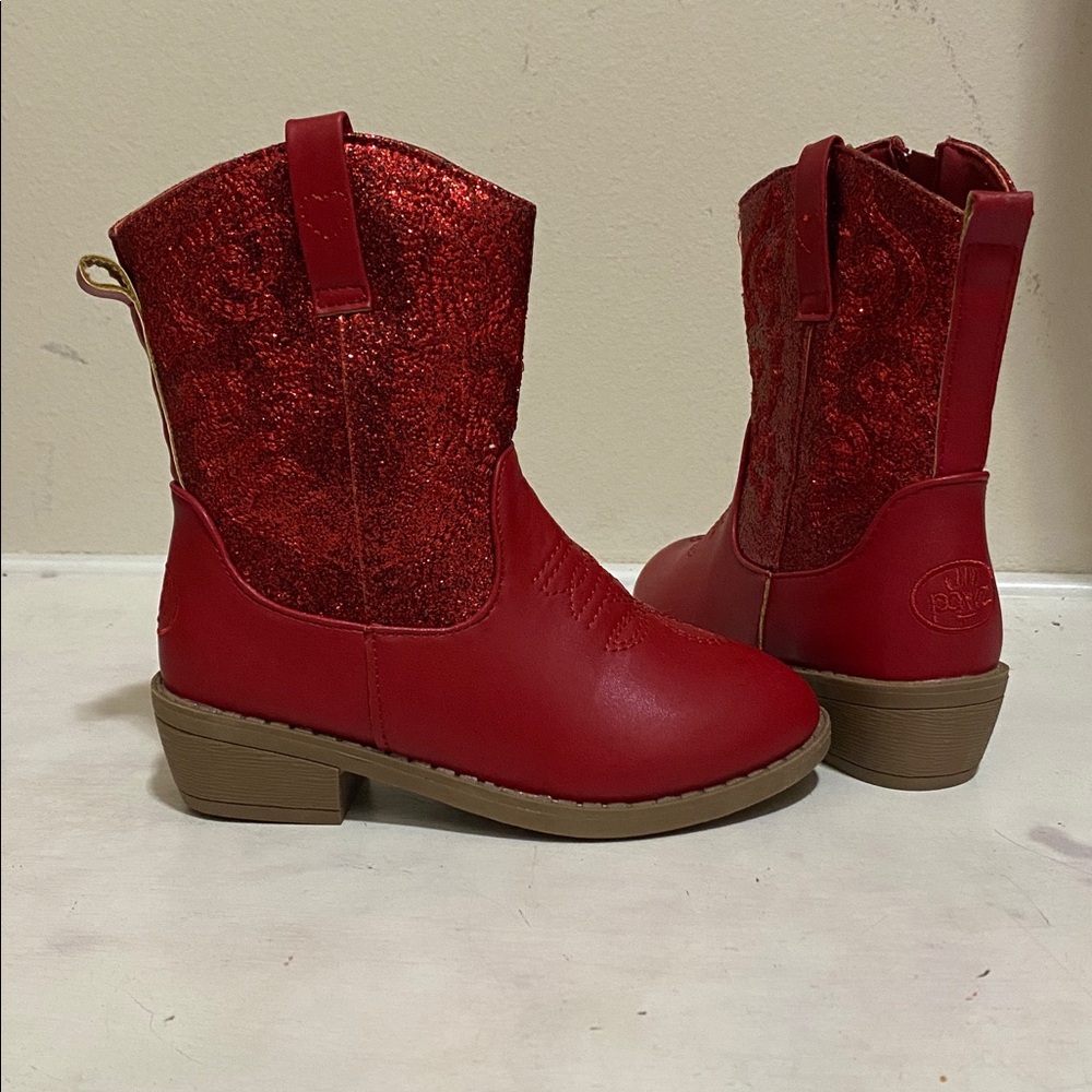PAWZ Red Glitter Boots girls 12
